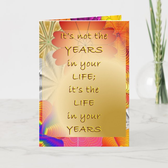 Carte de voeux pliée pour l'anniversaire (Devant)