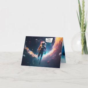 Carte de vœux pliée pour l'anniversaire de l'astro