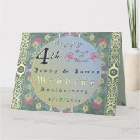 Carte de vœux pliée pour le 4ème anniversaire de m