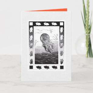 Carte de vœux pliée pour le Nouvel An du Lapin vie