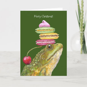 Carte de voeux pliée pour Noël Bullfrog