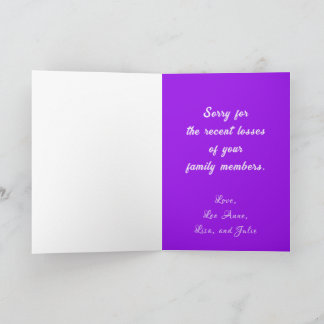 Carte de voeux pliée pour partager la sympathie