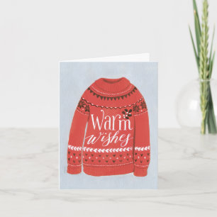 Carte de vœux pliée pour pull de Noël avec meilleu
