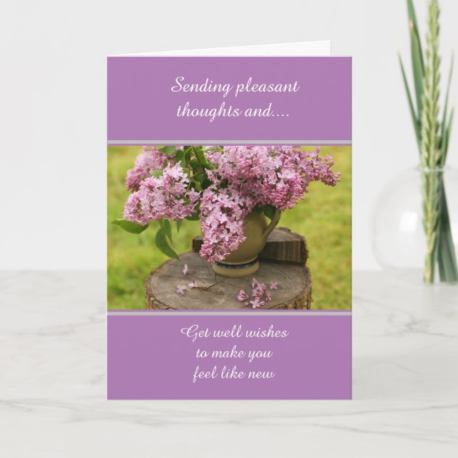 Carte de vœux pliée pour un prompt rétablissement (Devant)