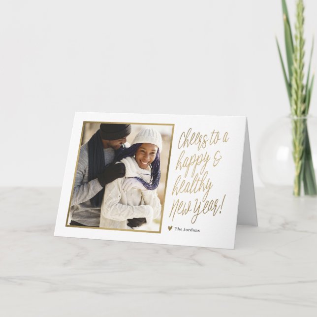 Carte de vœux pliée pour une année heureuse et sai (Devant)