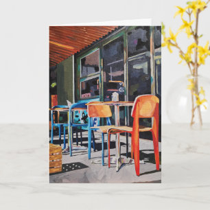 Carte de vœux pliée quotidienne Chaise Orange