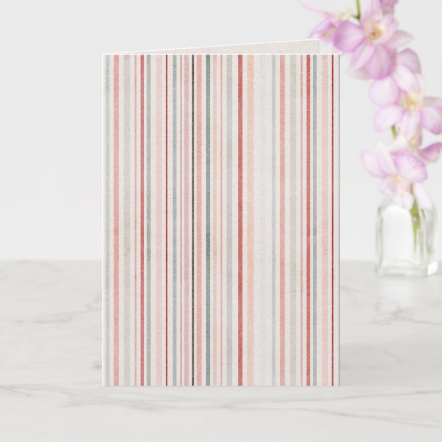 Carte de vœux pliée rayée minimale (Orchidée)