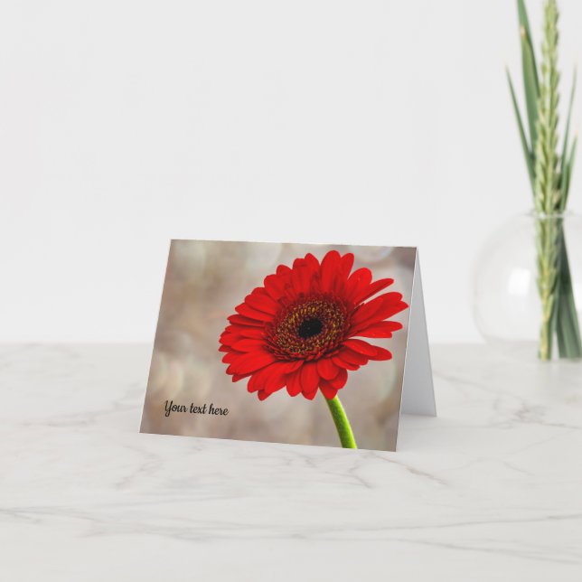 Carte de voeux pliée Red Gerbera (Devant)