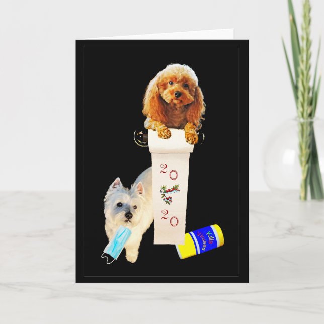 Carte de vœux pliée représentant les joies de « 20 (Devant)