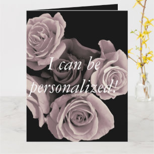 Carte de voeux pliée rose personnalisée