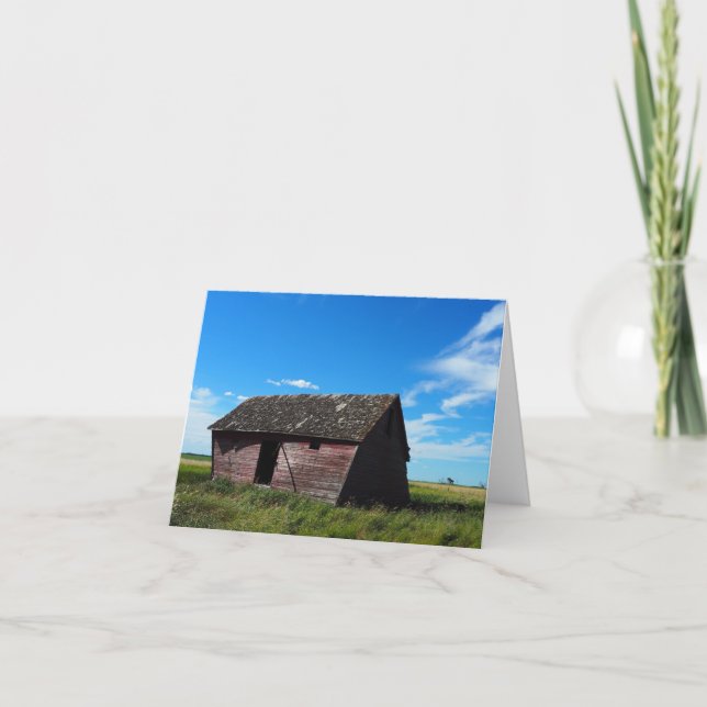 Carte de voeux pliée Rustic Prairie Grange (Devant)