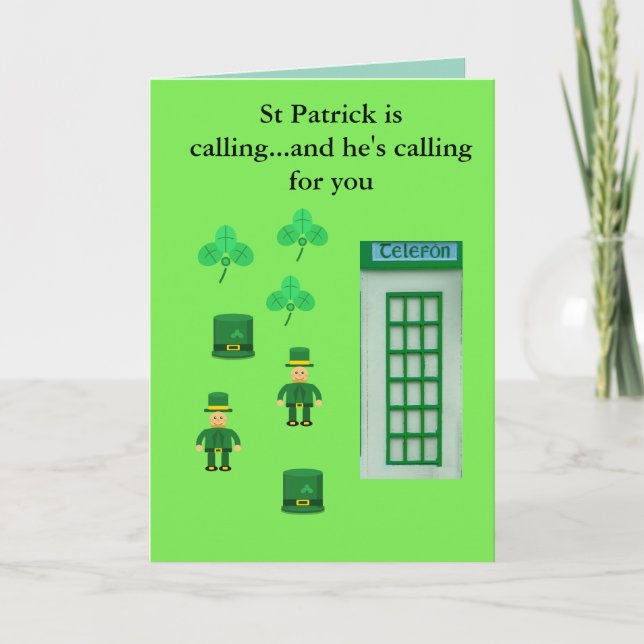 Carte de vœux pliée Saint-Patrick (Devant)