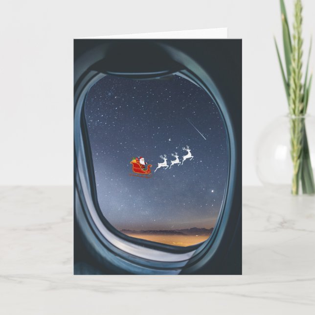 Carte de vœux pliée Santa (Devant)