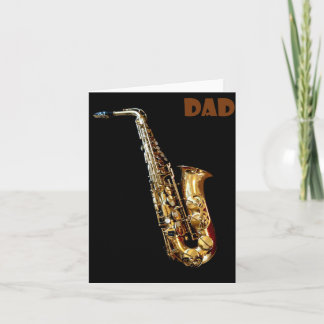 Carte de vœux pliée Saxophone