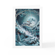 Carte de vœux pliée scène hivernale avec lièvre bo