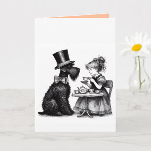 Carte de vœux pliée Schnauzer