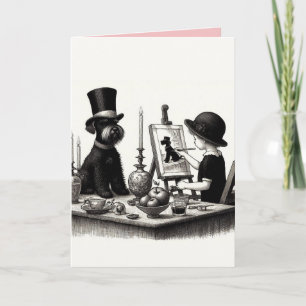 Carte de voeux pliée Schnauzer