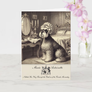 Carte de voeux pliée Schnauzer Marie Antoinette