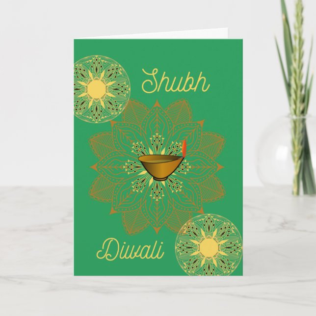Carte de voeux pliée Shubh Diwali (Devant)