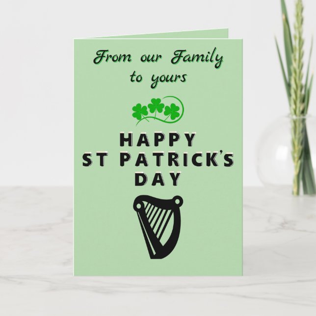 Carte de vœux pliée St Patrick (Devant)