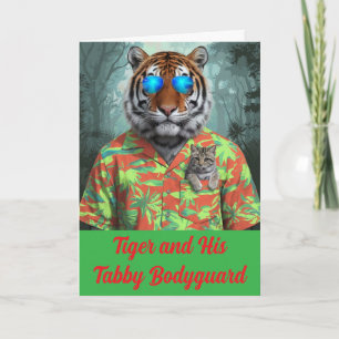 Carte de voeux pliée Tabby et Tiger
