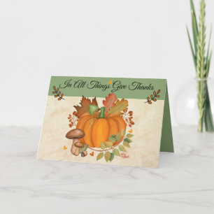 Carte de voeux pliée Thanksgiving