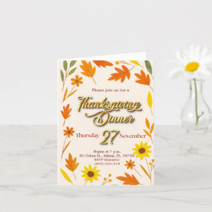 Carte de voeux pliée Thanksgiving