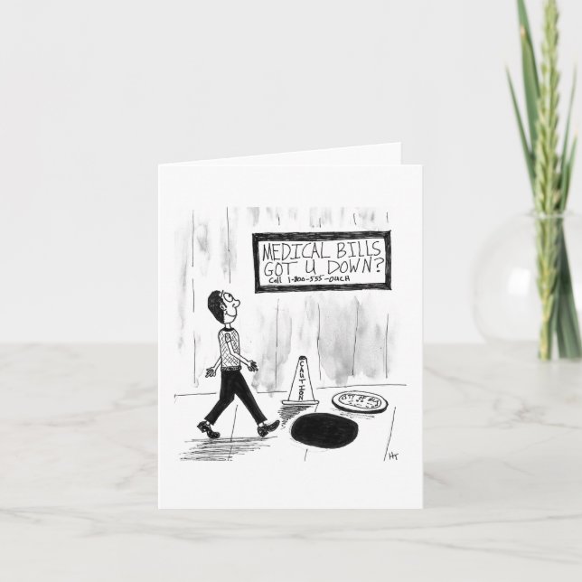 Carte de voeux pliée (vide à l'intérieur) (Devant)