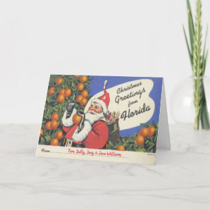 Carte de voeux pliée vintage Floride