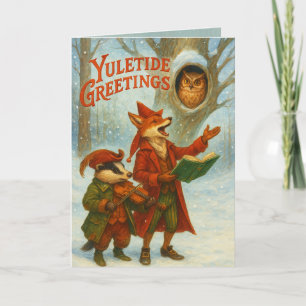 Carte de vœux pliée Yule