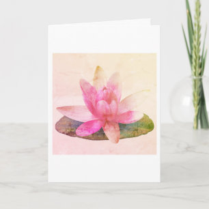 Carte de vœux pliées: LOTUS ROSE