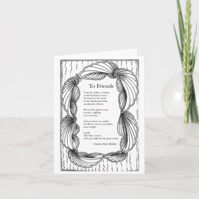 Carte de voeux poème aux amis (Devant)