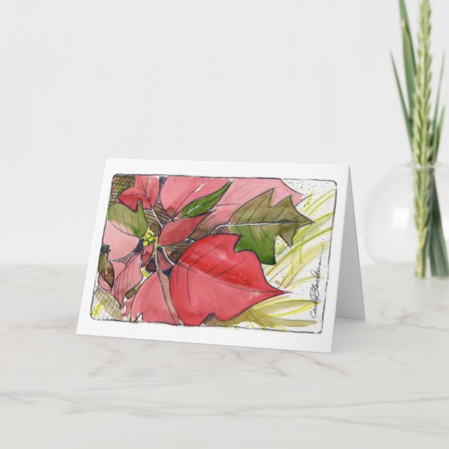 Carte de vœux Poinsettia (Devant)