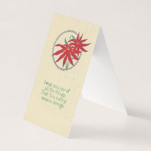 Carte de vœux Poinsettia Joyeux Noël Estampe Japon