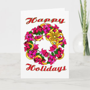 Carte de voeux Poinsettia Wreath