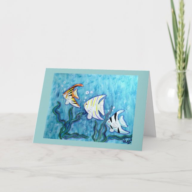 Carte de voeux - poisson tropical d'ange (Devant)