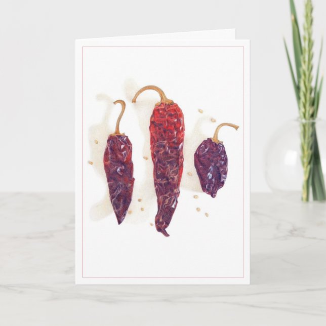 CARTE DE VŒUX POIVRONS ROUGES (Devant)