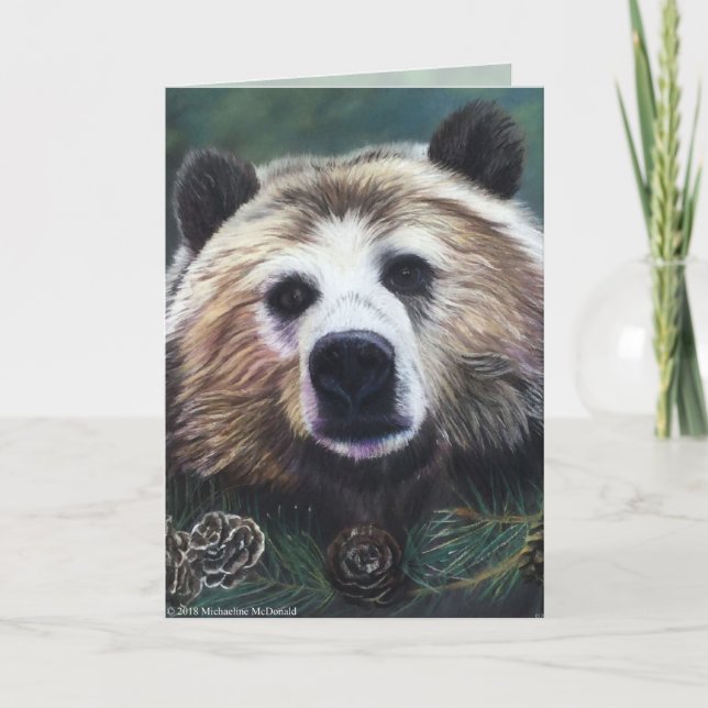 Carte de voeux Pondering Bear (Devant)