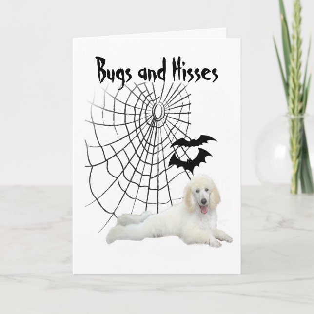 Carte de voeux Poodle blanc Halloween (Devant)