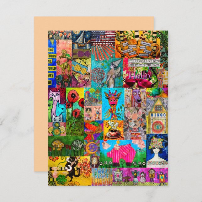 Carte de voeux Pop Art mixte (Devant / Derrière)