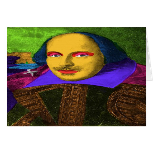 Carte de vœux Pop Art William Shakespeare (Devant horizontal)