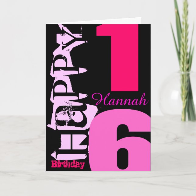 Carte de voeux POP personnalisée 16e anniversaire (Devant)