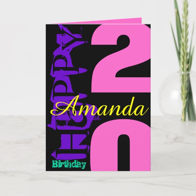 Carte de voeux POP personnalisée 20e anniversaire (Devant)