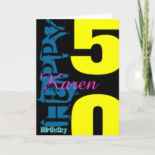 Carte de voeux POP personnalisée 50e anniversaire