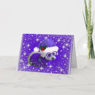 Carte de vœux Portrait de Caniche de Noël