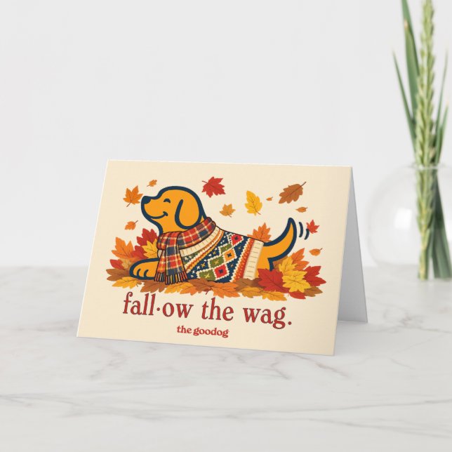 Carte de vœux pour amateur de chiens d'automne (Devant)