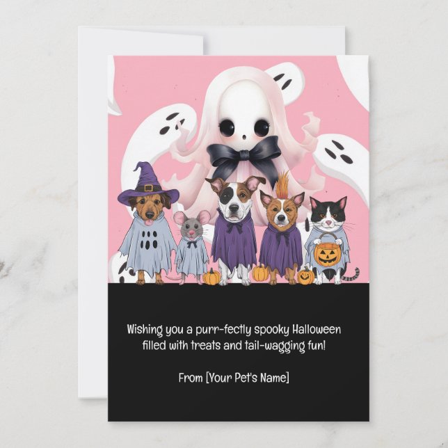 Carte de vœux pour animaux de compagnie Halloween (Devant)