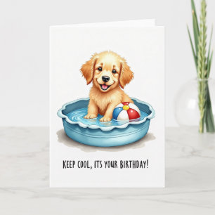 Carte de vœux pour anniversaire avec un chiot dans
