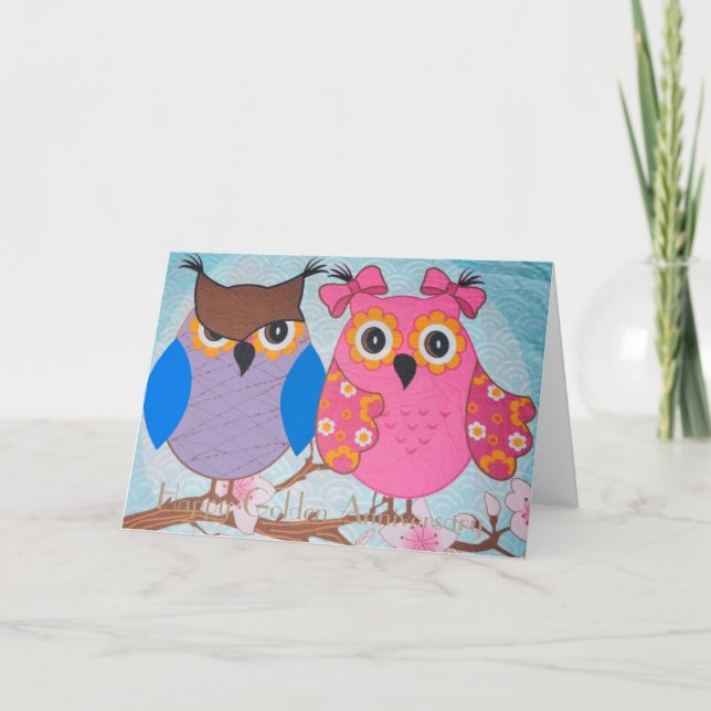 CARTE DE VŒUX POUR ANNIVERSAIRE DE MARIAGE D'OR (Devant)