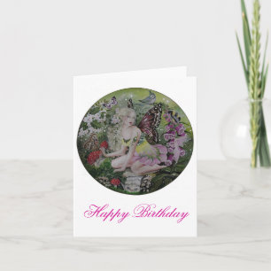 Carte de voeux pour anniversaire de Woodland fairy